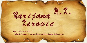 Marijana Kerović vizit kartica